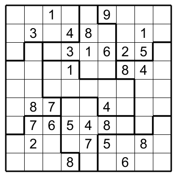 Jigsaw Sudoku Symmetric no 001
