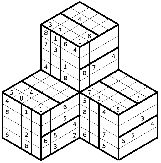 Hyper Sudoku 3D combined n 176