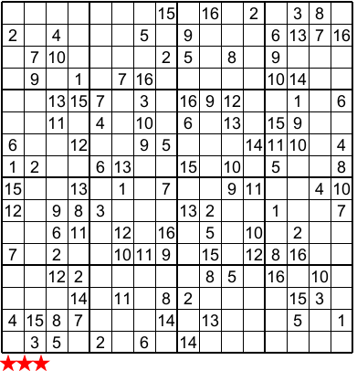 Super Sudoku 16X16 no 24